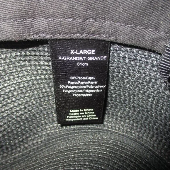 BAILEY OF HOLLYWOOD BREEDWOVEN MENSBLACK & Tan Straw Fedora hats XL NWT